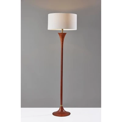 Rebecca Floor Lamp Walnut Rubberwood With Antique Brass Accent - Adesso - Image 5