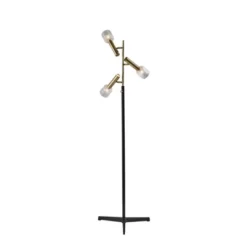 Melvin Antique Brass Floor Lamp (Includes LED Light Bulb) Black - Adesso