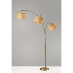Bowery 3 Arm Arc Lamp Antique Brass - Adesso