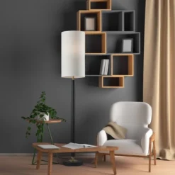 Hollywood Floor Lamp Black/Brass - Adesso