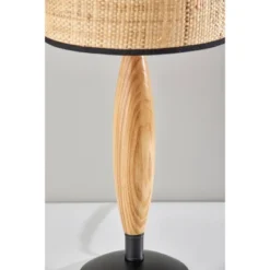 Cayman Natural Wood Table Lamp Black - Adesso