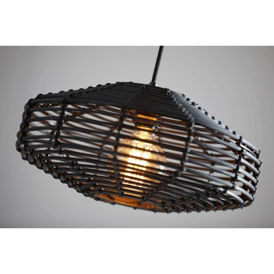 7" Kingston Pendant Ceiling Light Black - Adesso - Image 2