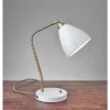 16" X 21" Chelsea Desk Lamp White - Adesso