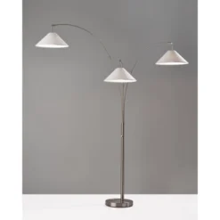 Braxton 3 Arm Arc Lamp Brushed Steel - Adesso