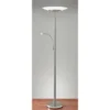 72" Stellar Combo Torchiere Steel (Includes LED Light Bulb) - Adesso