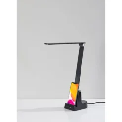 Cody LED Wireless Charging Desk Lamp With Smart Switch (Includes LED Light Bulb) Matte Black - Adesso