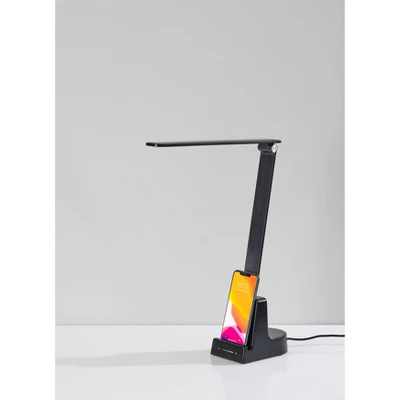 Cody LED Wireless Charging Desk Lamp With Smart Switch (Includes LED Light Bulb) Matte Black - Adesso