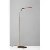 50.5" X 62.5" 3-way Barrett Floor Lamp (Includes LED Light Bulb) Brass - Adesso