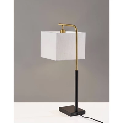 Flora Antique Brass Table Lamp Black - Adesso - Image 3