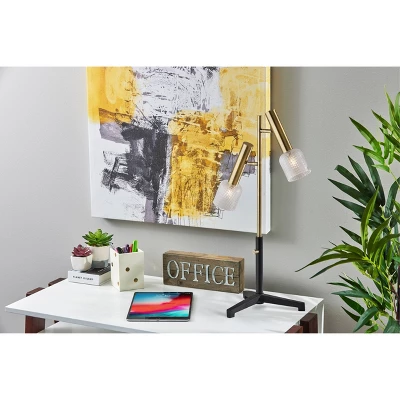 Melvin LED Table Lamp Antique Brass (Includes LED Light Bulb) Black - Adesso - Image 2