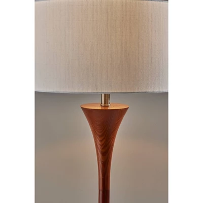 Rebecca Floor Lamp Walnut Rubberwood With Antique Brass Accent - Adesso - Image 3