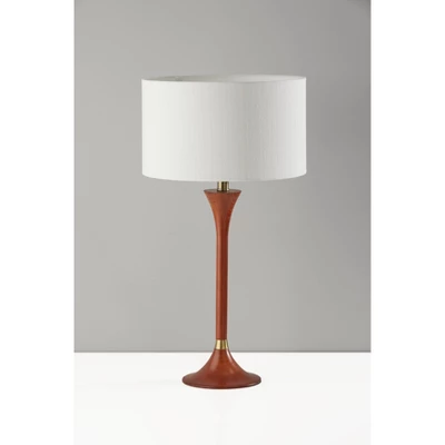 Rebecca Table Lamp Walnut Rubberwood With Antique Brass Accent - Adesso - Image 5